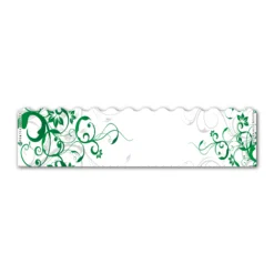 Wave Edge - Chinese Garden Green on White