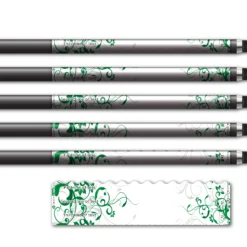 Alternative view of Wave Edge - Chinese Garden Green on White