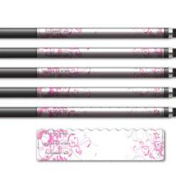 Alternative view of Wave Edge - Chinese Garden Pink on White