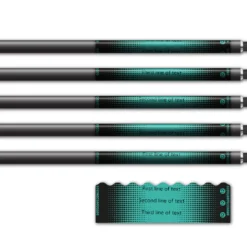 Alternative view of Shorty - Gradient Black on Aqua