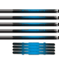 Alternative view of 4 fletch Vortex - Gradient Black on Baby Blue