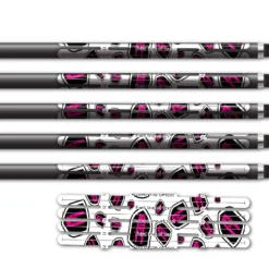 Alternative view of 4 fletch Vortex - Nock On Scatter Pink Logo