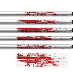 Alternative view of 4 Fletch Vortex - Splash Red on Matt Clear