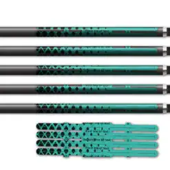 Alternative view of 4 Fletch Vortex - Halftone Black on Aqua