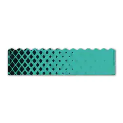 Wave Edge - Halftone Black on Aqua