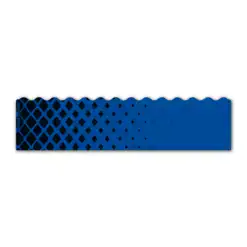 Wave Edge - Halftone Black on Blue
