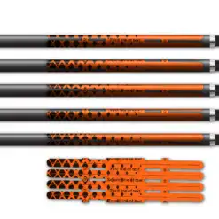 Alternative view of 4 Fletch Vortex - Halftone Black on Orange