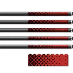 Alternative view of Shorty - Halftone Black on Red