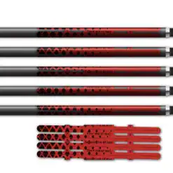Alternative view of 4 Fletch Vortex - Halftone Black on Red