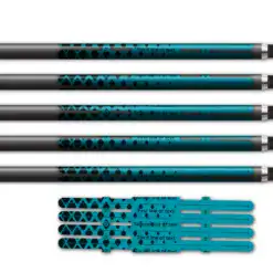 Alternative view of 4 Fletch Vortex - Halftone Black on Teal