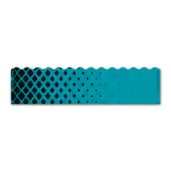 Wave Edge - Halftone Black on Teal