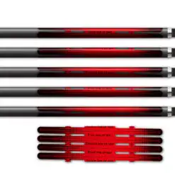 Alternative view of 4 Fletch Vortex - Gradient Black on Fluor Red