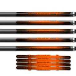 Alternative view of 4 Fletch Vortex - Gradient Black on Fluor redorange